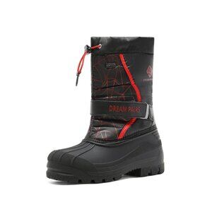 Dream Pairs Kamick Big Kid Mid Calf Black Red Spider Webs Snow Mud Boots Size 3
